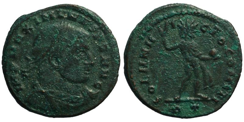 Maximinus II; AE Follis, Rome; Sol