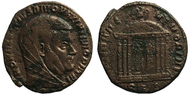 Maximianus Herculius; AE Follis, posthumous, Rome; shrine