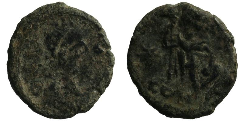 Leo I; AE4 Constantinople; Leo with captive