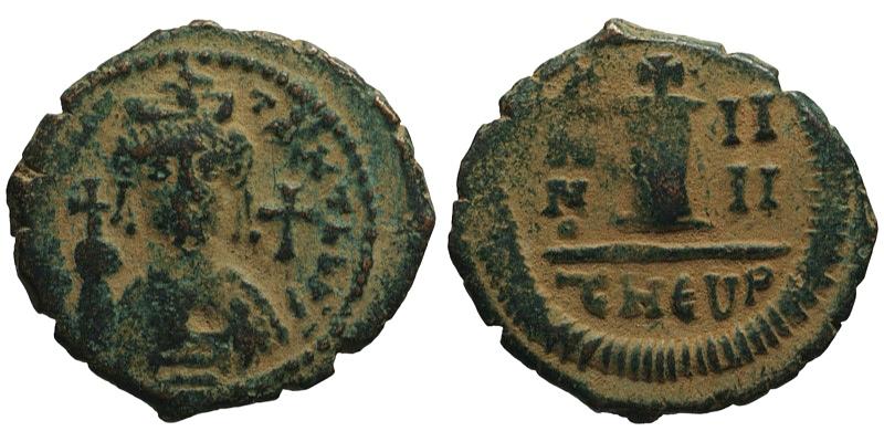 Tiberius II Constantine; AE Dekanummium, Antioch (Theoupolis)
