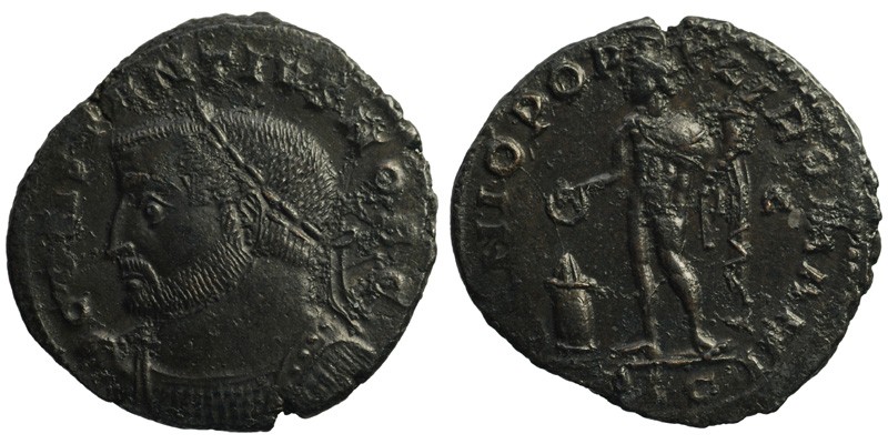 Constantius I; BI Follis, Lugdunum; Genius
