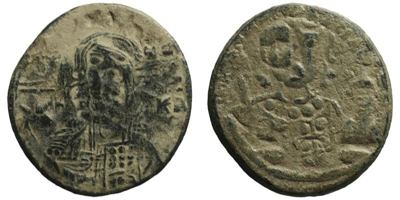 Michael VII; AE Follis; Christ/emperor