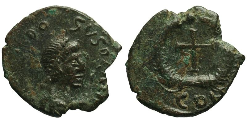 Theodosius II; AE4 Constantinople; cross in wreath