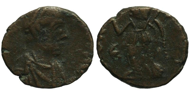Valentinian III; AE4 Rome; Victory