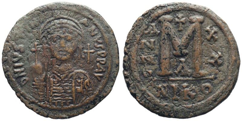 Justinian I; AE Follis, Nikomedia