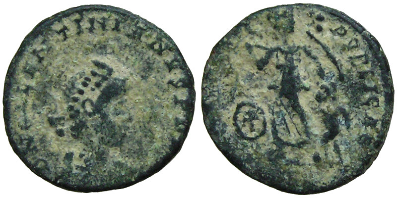 Valentnian II; AE4 Nicomedia; Victory with captive