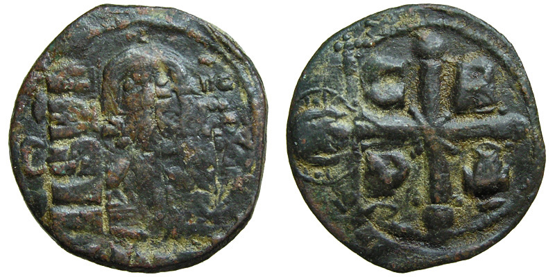 Romanus IV; AE Follis; Christ/letters within cross