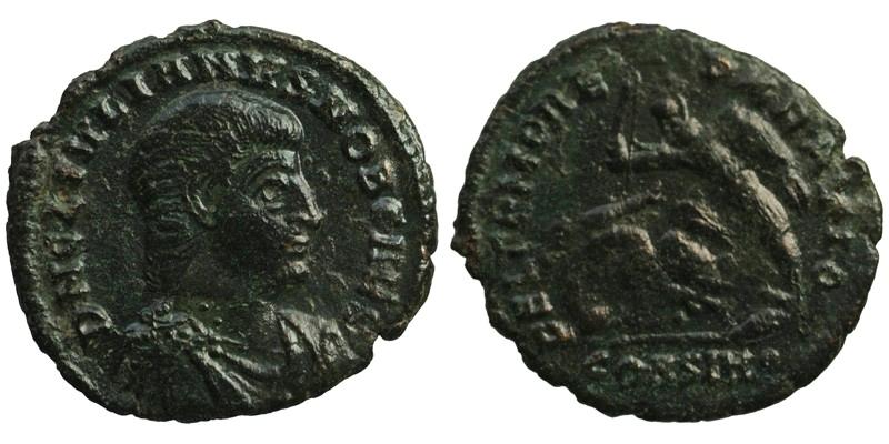 Julian II; AE3 Constantinople; soldier spearing horseman