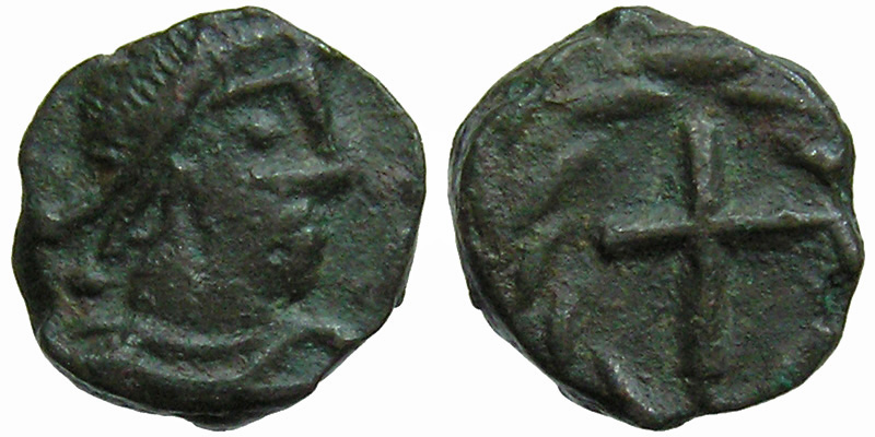 Vandals, Hilderic; AE Nummus, Carthage; cross