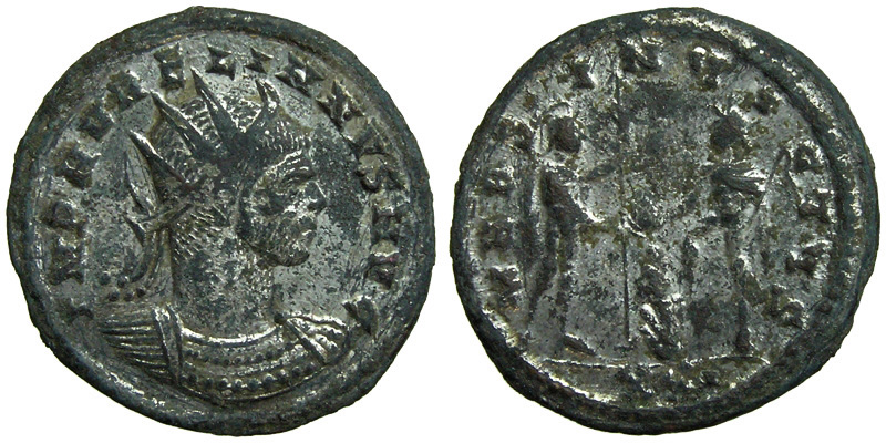 Aurelian; AE Antoninianus, Cyzicus; Mars and Sol