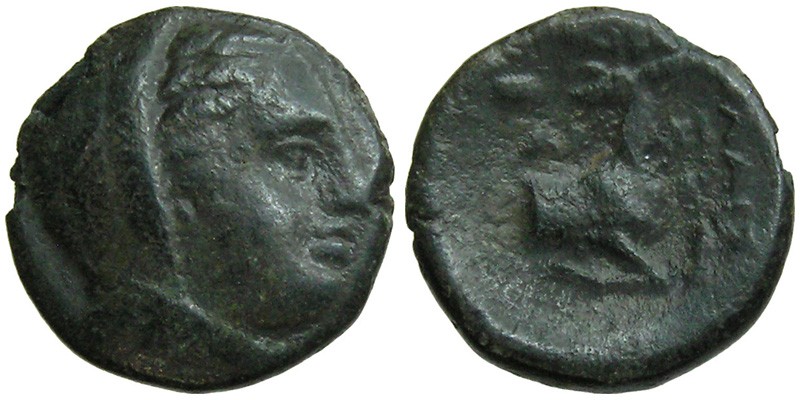 Ionia, Ephesos; Arsinoe II/forepart of stag